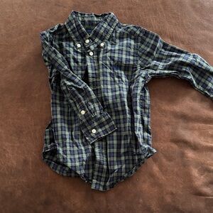 Ralph Lauren Kids Plaid Shirt - Navy and Green